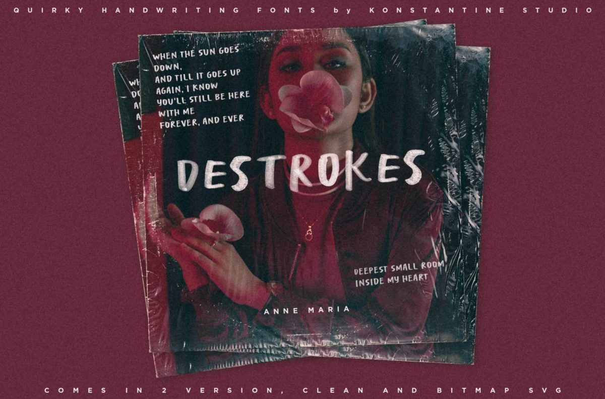 时尚手写涂鸦专辑封面海报标题设计英文字体安装包 Destrokes - SVG and Clean Fonts_img_1