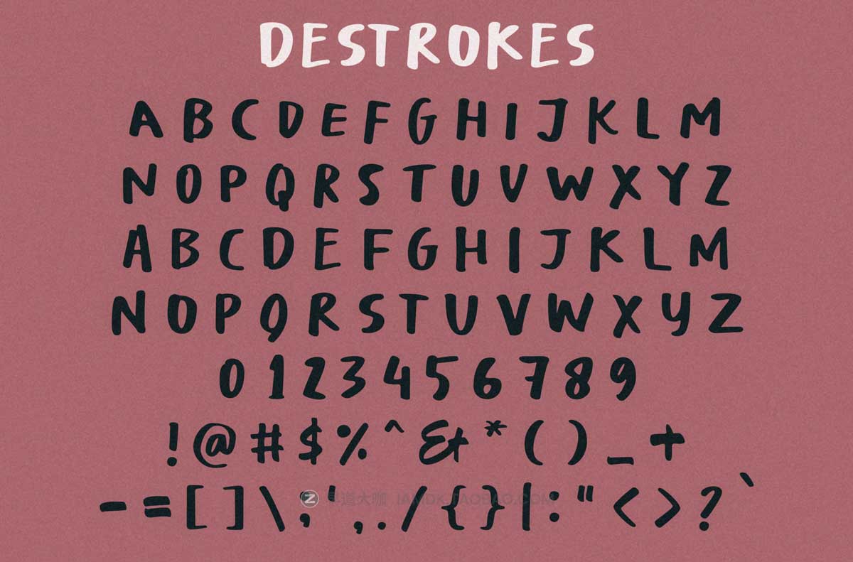 时尚手写涂鸦专辑封面海报标题设计英文字体安装包 Destrokes - SVG and Clean Fonts_img_1