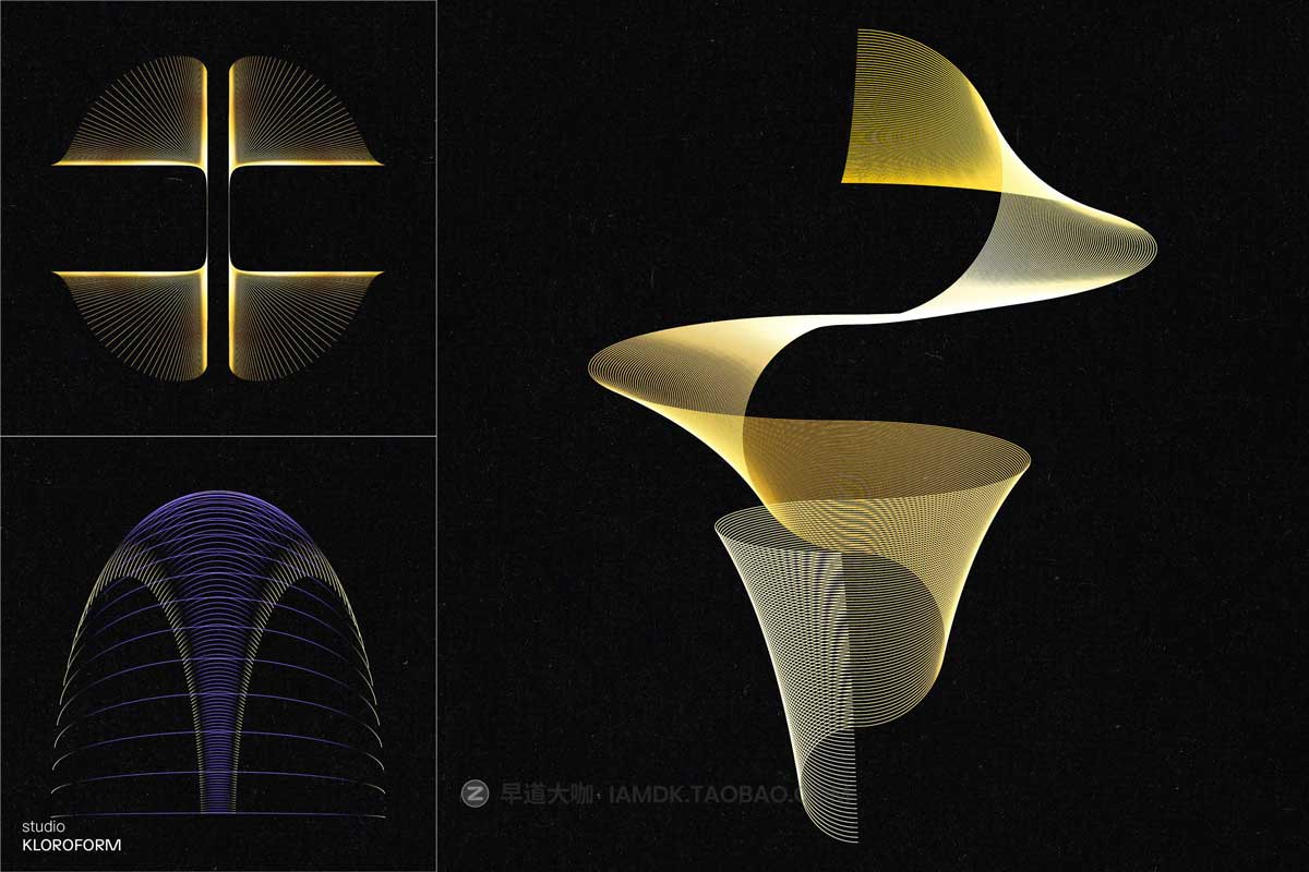 120款未来活力抽象扭曲网格渐变波浪线条背景底纹AI矢量设计素材 Wires 4 by kloroform_img_1