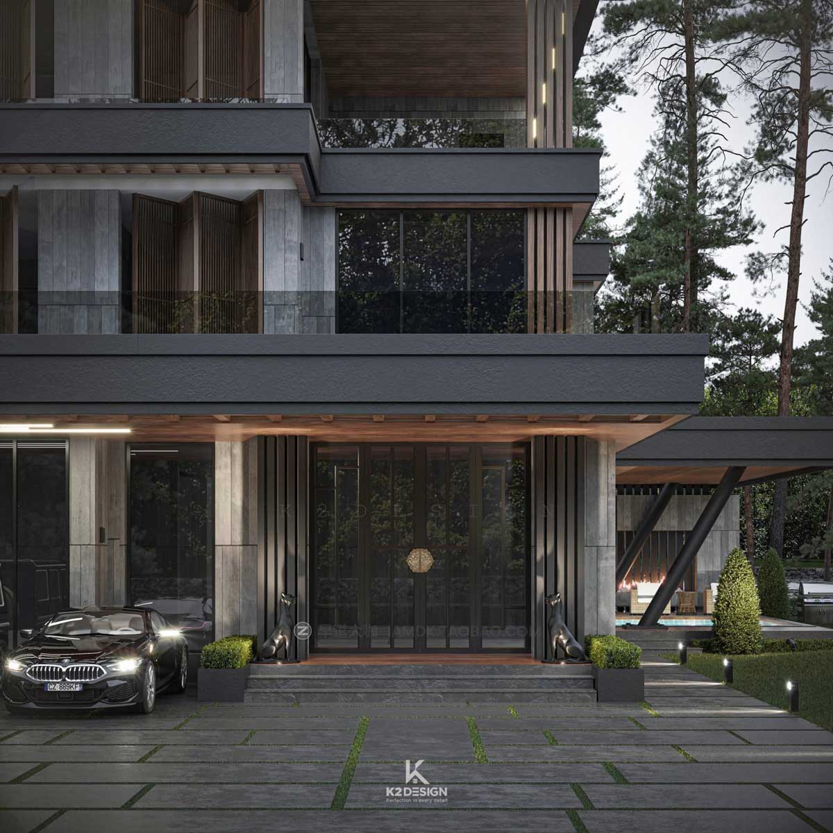 高级野外高档别墅外观室内建筑设计3D模型素材 Villa Exterior Model Download by Long Nguyen_img_1