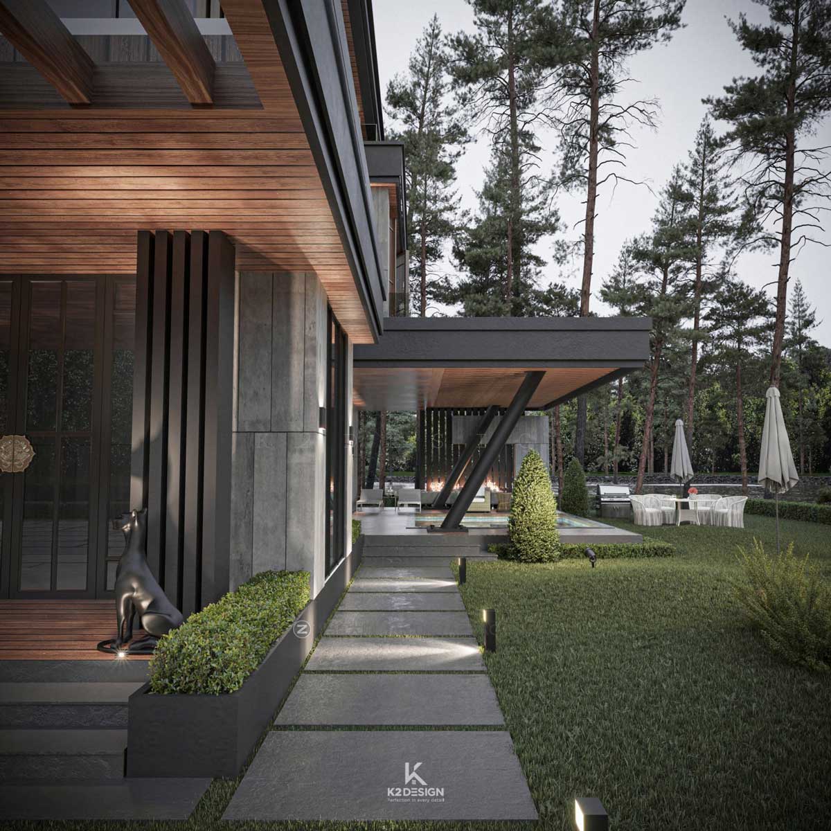 高级野外高档别墅外观室内建筑设计3D模型素材 Villa Exterior Model Download by Long Nguyen_img_1