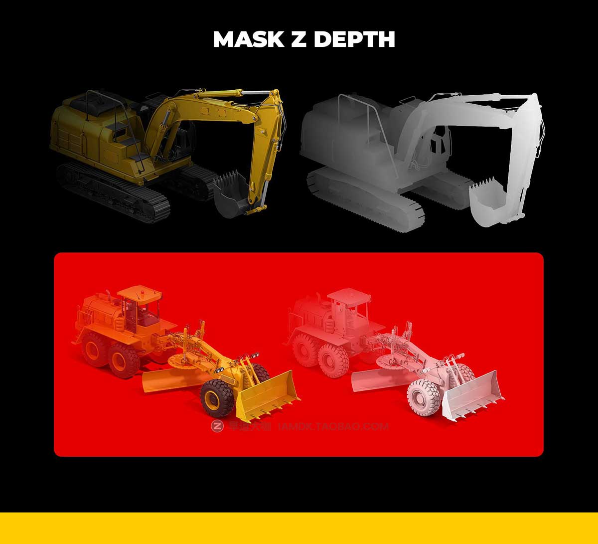 32款卡通建筑工程机械设备铲车勾机设计PS样机模型素材包 32 PSD Mockup 360 Heavy Machines #17_img_1