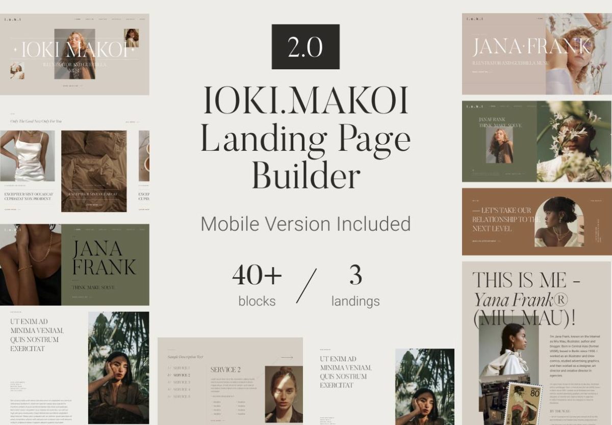 40+屏优质网站界面WEB登陆页设计Figma模板素材套件 IOKI.MAKOI - Landing Page Builder 2.0_img_1