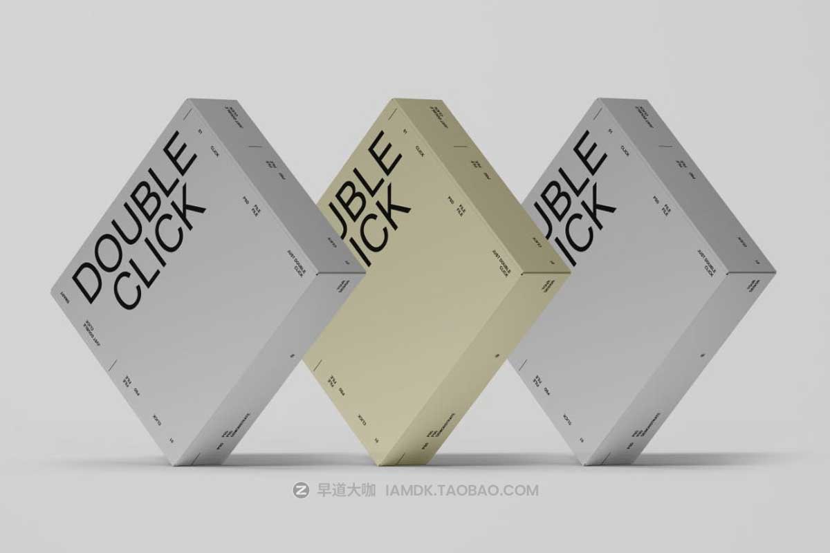 逼真产品礼物快递包装盒纸盒设计PS智能贴图样机模板合集 Paper Box Mockup Set_img_1