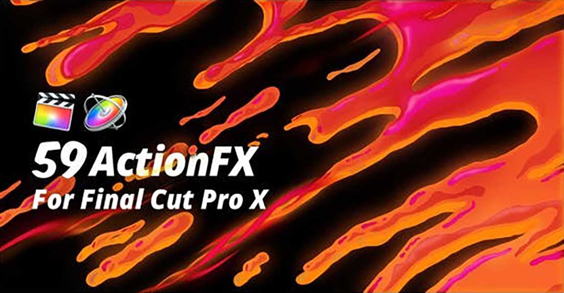 Fcpx插件 59组火焰烟雾水流爆炸能量电流MG动画卡通元素 ActionFX - Final Cut Pro_img_1