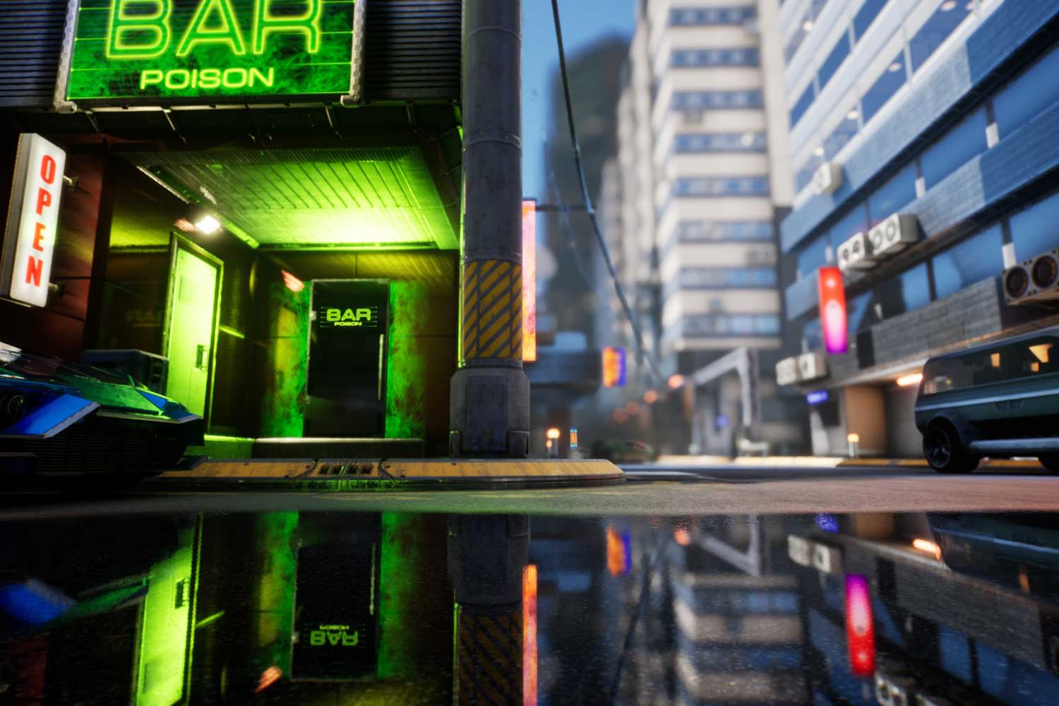 UE模型 未来科幻赛博朋克风城市街道高楼3D模型设计素材 Cyberpunk Street Assets_img_1