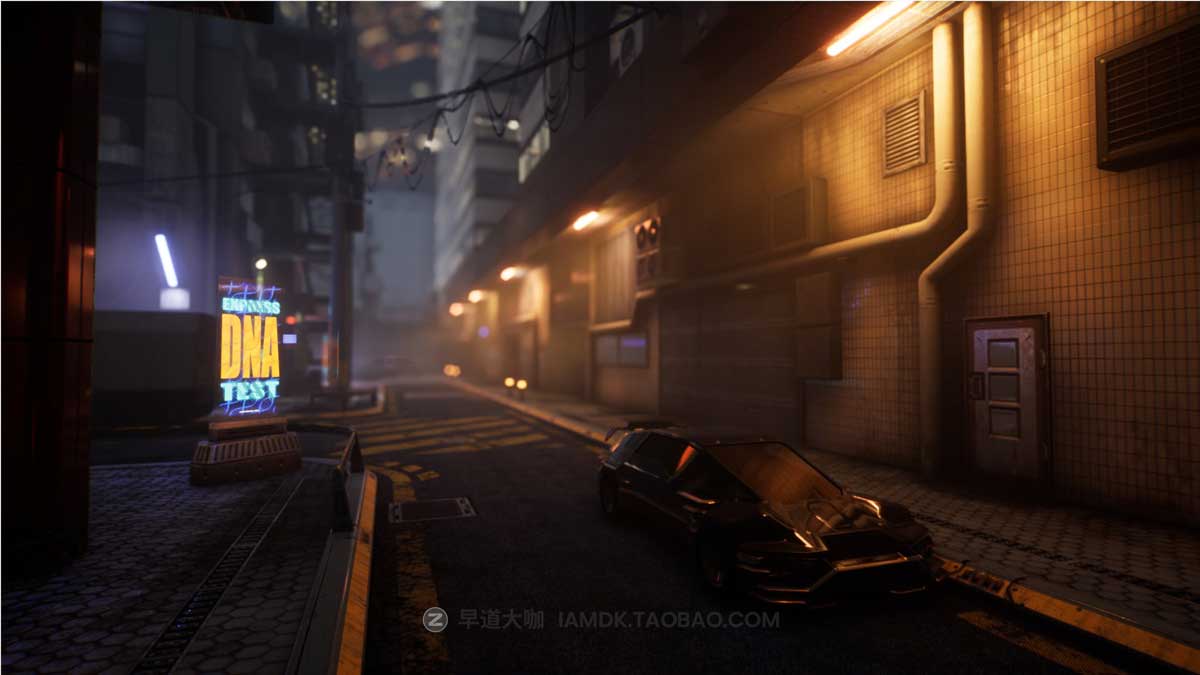 UE模型 未来科幻赛博朋克风城市街道高楼3D模型设计素材 Cyberpunk Street Assets_img_1