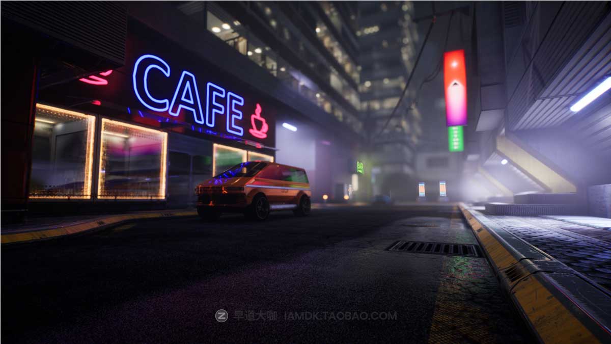 UE模型 未来科幻赛博朋克风城市街道高楼3D模型设计素材 Cyberpunk Street Assets_img_1