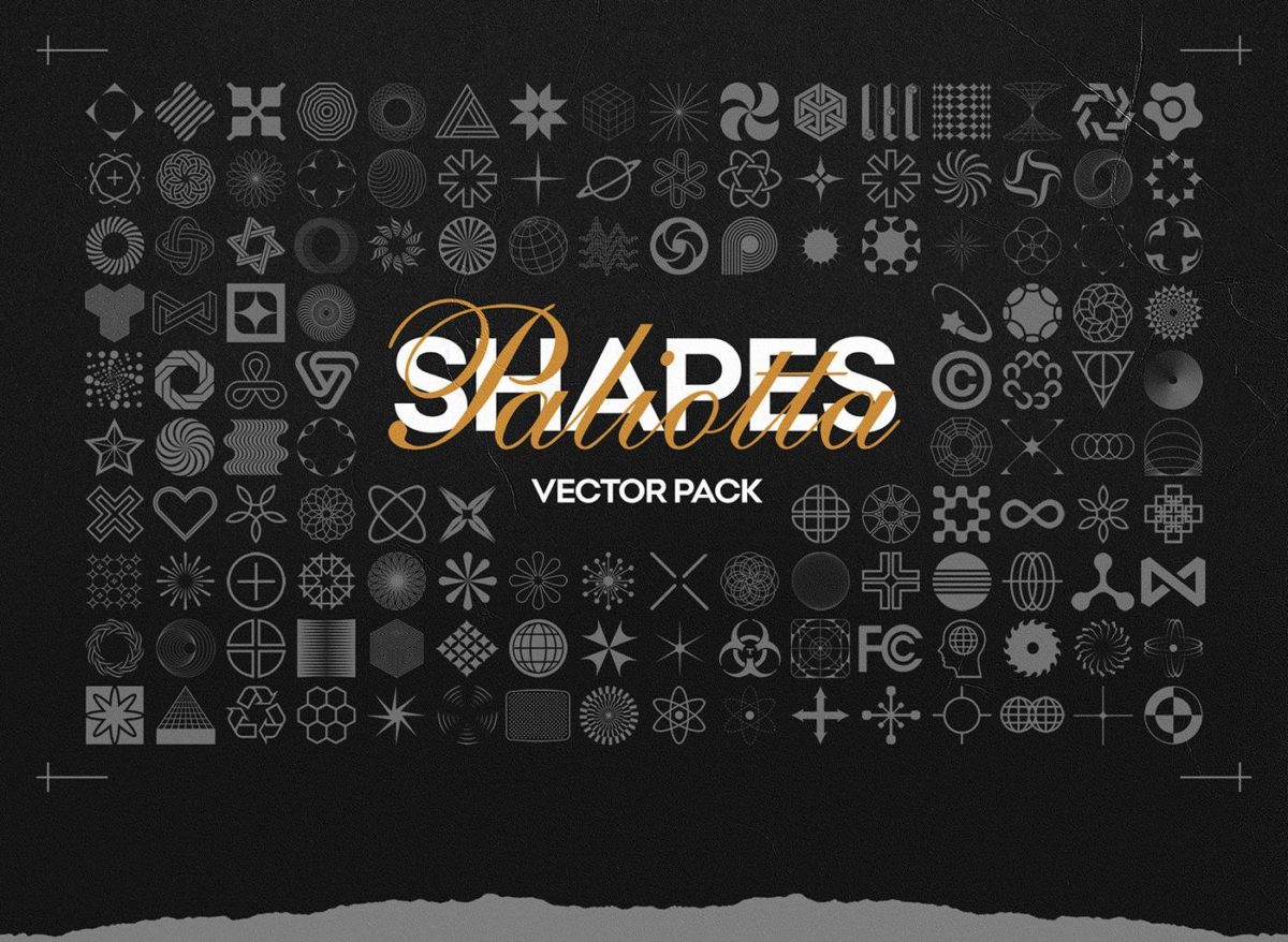 160款复古Y2K风酸性抽象艺术几何图案AI矢量设计素材包 Abstract Shapes Vector Pack_img_1