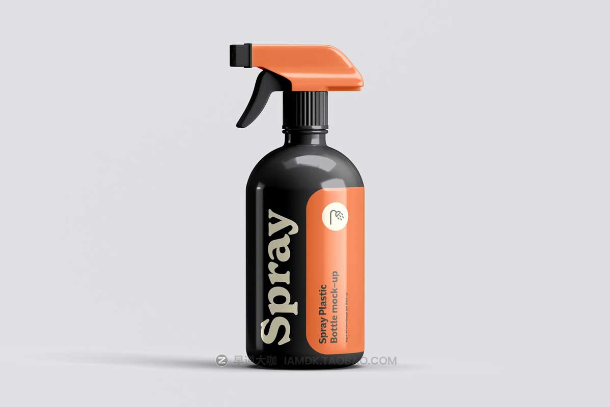 6款逼真液体清洁剂喷雾瓶外观设计展示效果图PSD样机模板 Spray Bottle Mock-up_img_1