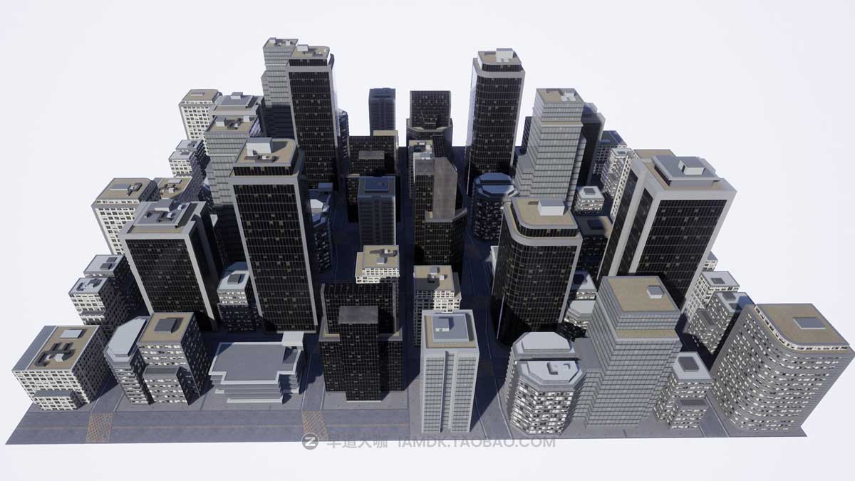 UE模型 模块化CF射击游戏城市高楼场景3D模型素材包 Skyscraper Modular FPS Map_img_1