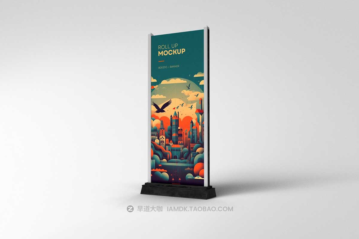 6款逼真促销广告海报易拉宝设计PS展示贴图样机模板素材 RollUp Banner Mockup_img_1