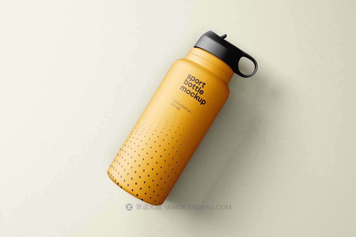 7款时尚运动铝合金保温水杯设计展示贴图PSD样机模板素材 Sport Water Bottle Mockup_img_1