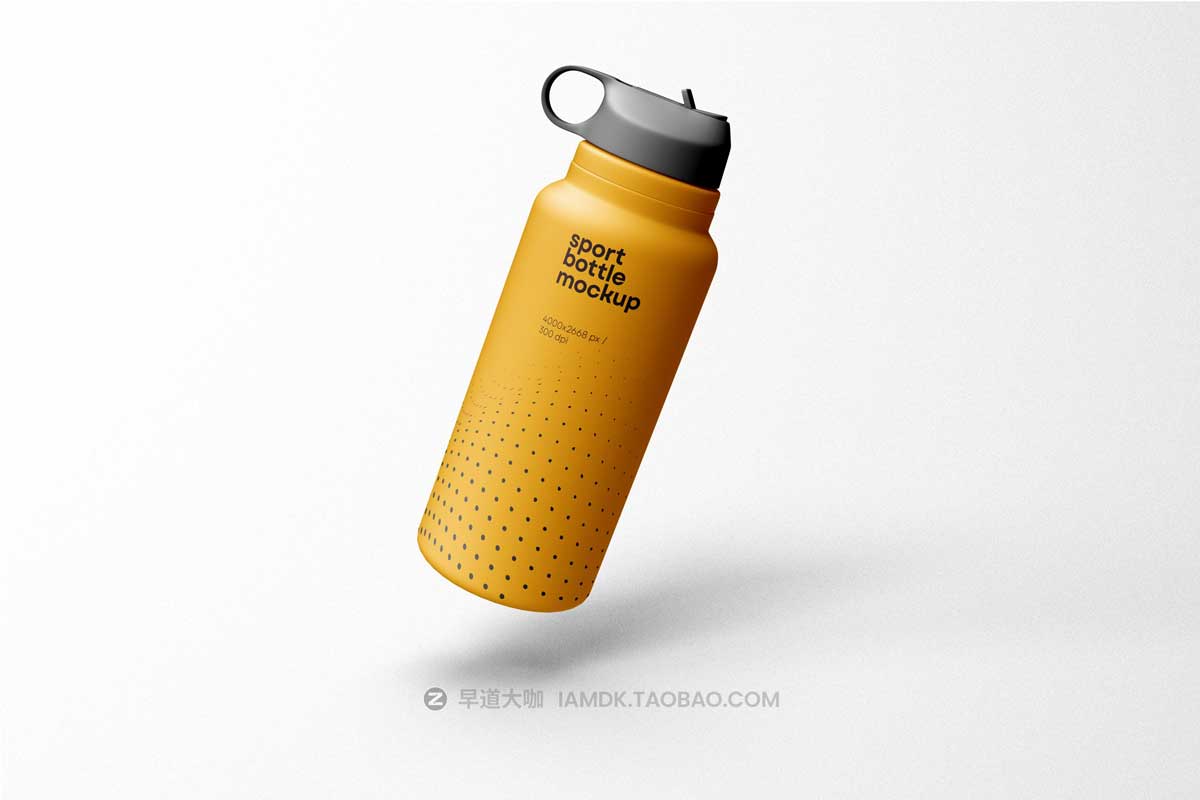 7款时尚运动铝合金保温水杯设计展示贴图PSD样机模板素材 Sport Water Bottle Mockup_img_1