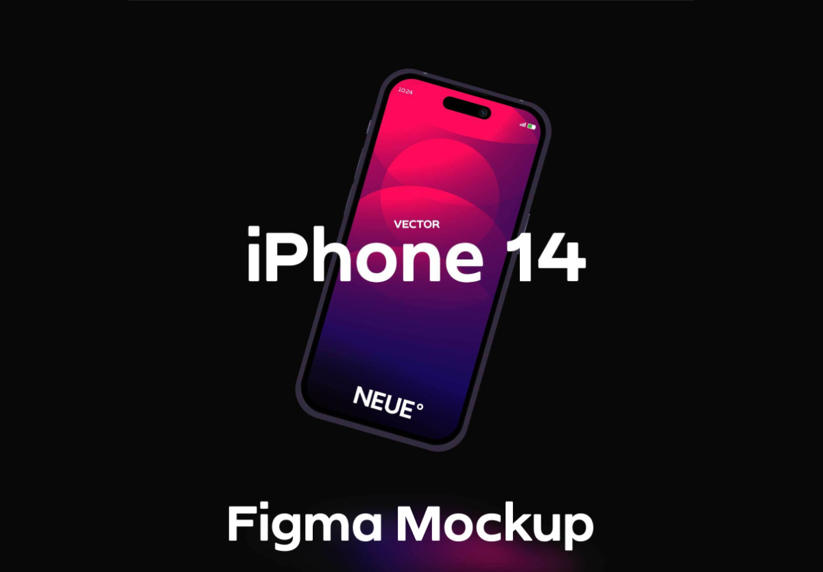 时尚逼真iPhone 14苹果手机矢量样机Figma模板设计素材 iPhone 14 Pro Vector Mockup_img_1