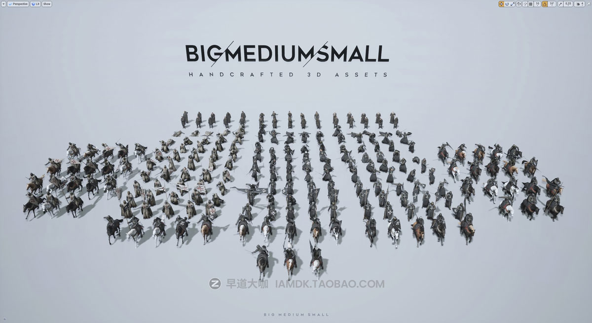 Blender模型 中世纪欧洲城堡战争城墙塔楼人物3D模型Blender/OBJ/FBX/MTL格式 Big Medium Small – Medieval Collection_img_1