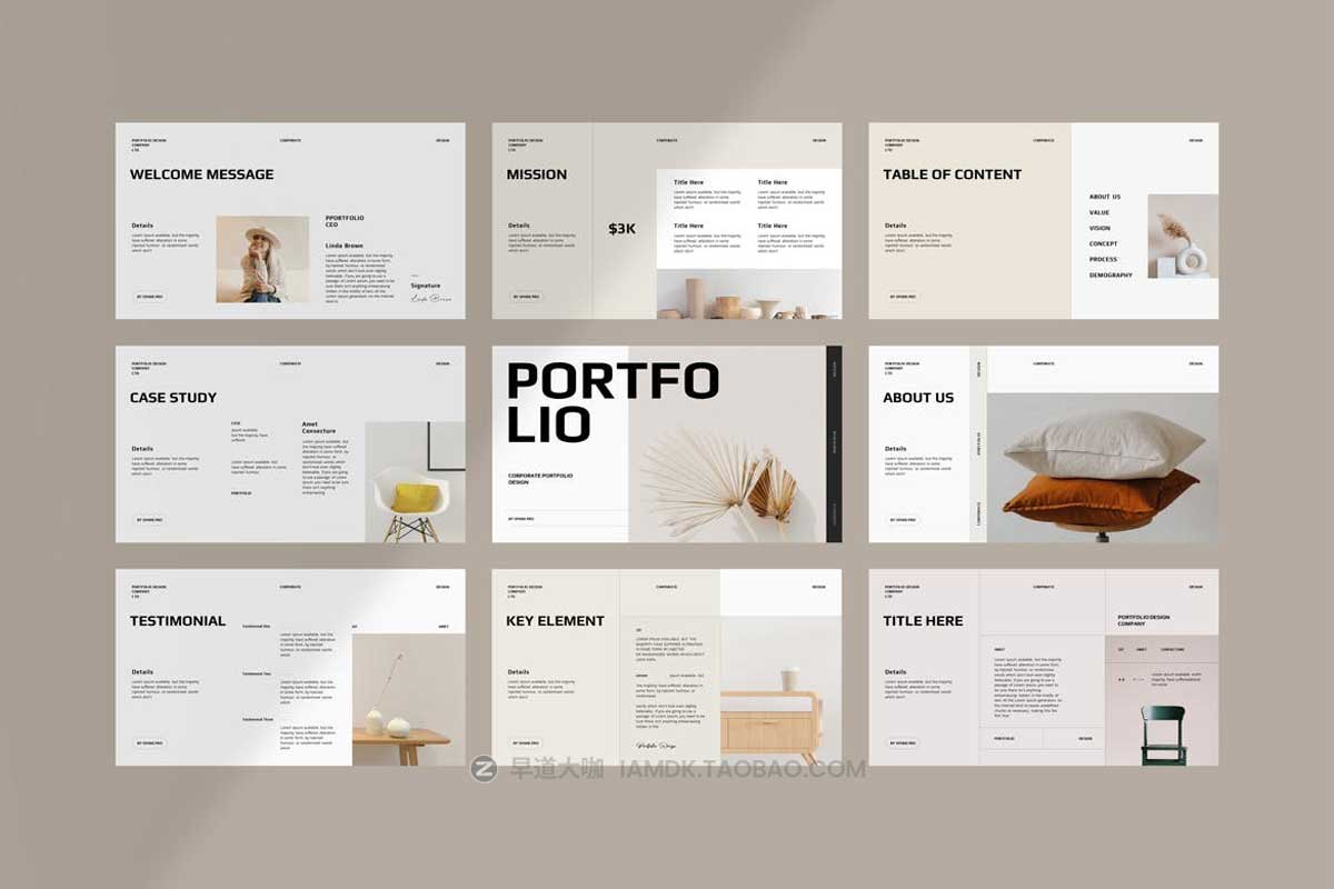 24页创意品牌营销项目策划公司介绍幻灯片PPT模板设计素材 Portfolio Presentation Template_img_1