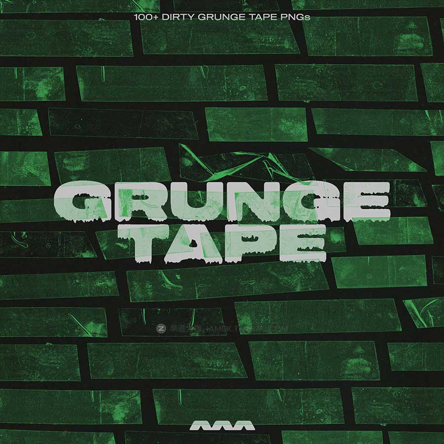 100+复古做旧褶皱划痕撕裂透明塑料胶带PNG免抠图设计素材 Grunge Tape by StudioAAA_img_1