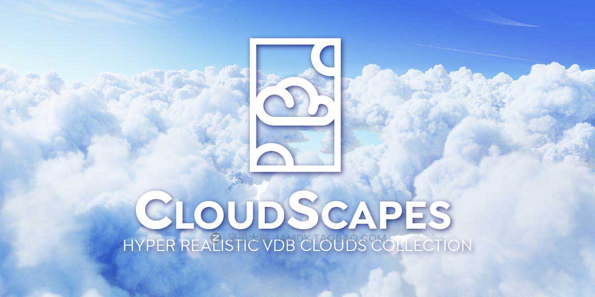 211组Blender真实云朵白云VDB模型预设 Blender Market - Cloudscapes - Hyper Realistic Vdb Clouds Collection_img_1