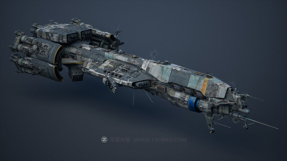 科幻飞船战斗机机械零部件飞行员3D模型 Blender/C4D/FBX/OBJ/UE Big Medium Small - Modelshop Greebles Collection Bundle_img_1