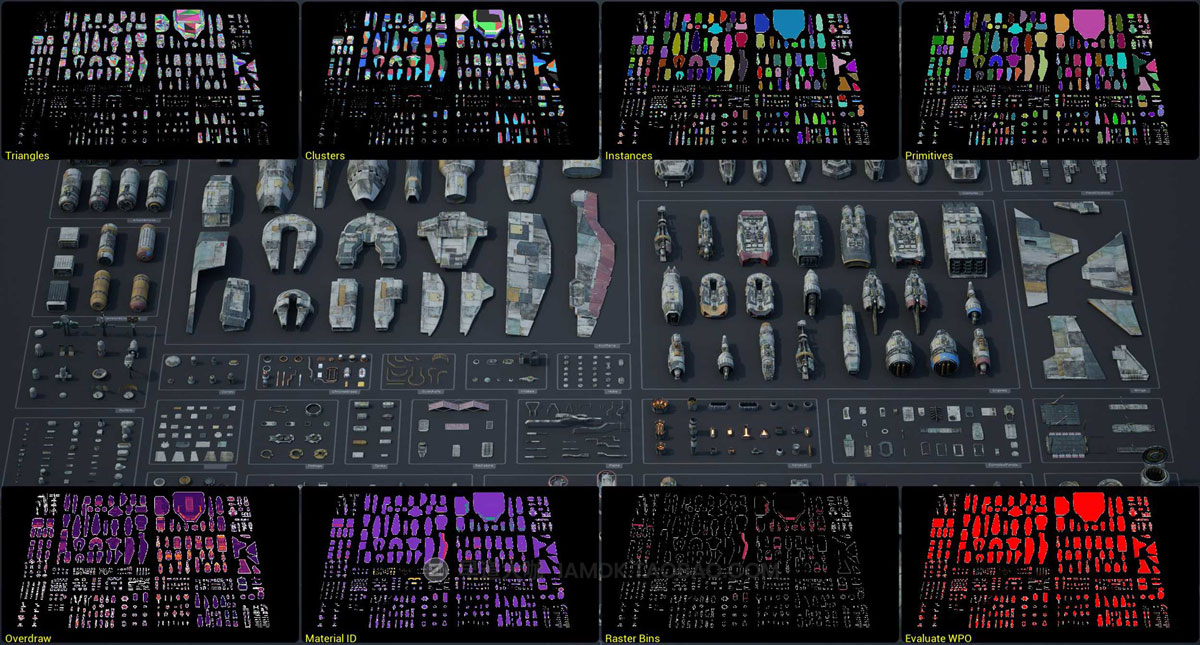 科幻飞船战斗机机械零部件飞行员3D模型 Blender/C4D/FBX/OBJ/UE Big Medium Small - Modelshop Greebles Collection Bundle_img_1