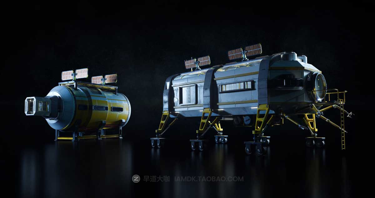 未来科幻银河系宇宙外星基地城市建筑模型MAX/BLEND/OBJ/FBX/UE格式 Kitbash3D - Mission to Minerva_img_1