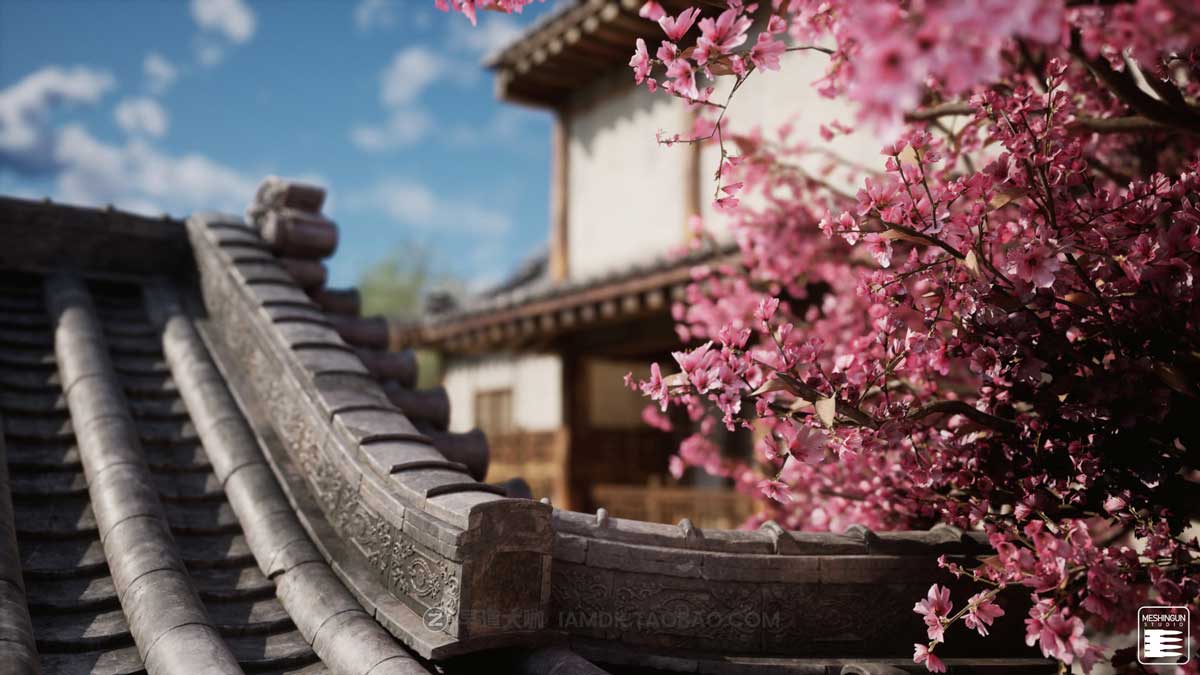 UE模型 复古封建社会日本和风城市寺庙楼阁建筑3D素材包 Unreal Engine - Feudal Japan Megapack_img_1