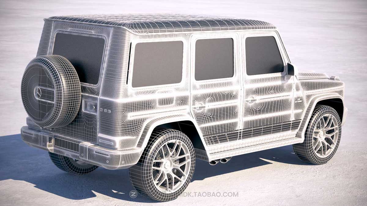 2019奔驰大G豪华汽车3D模型设计素材OBJ/FBX格式 Mercedes-Benz G63 AMG 2019 – 3D Model_img_1