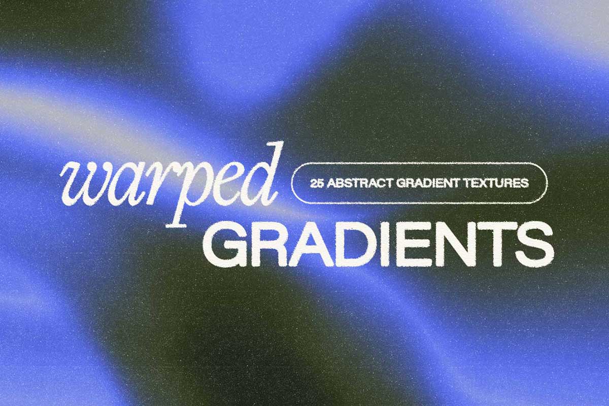 25款复古迷幻弥散光渐变高清背景颗粒纸张肌理PS设计素材套装 Warped Gradient Textures by Fox Rockett Studio_img_1