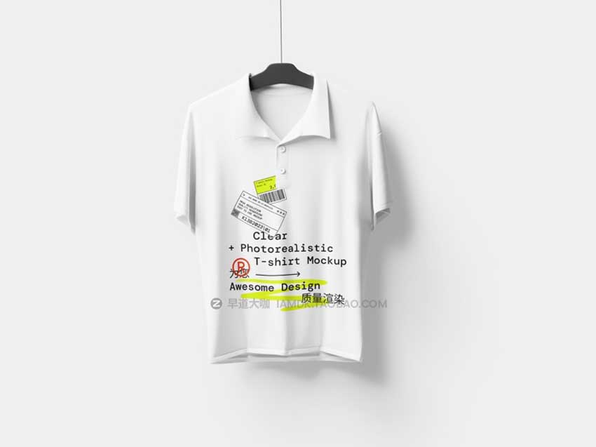 32款潮牌街头嘻哈服饰T恤半袖图案展示贴图样机PSD设计素材 T-Shirt Mockups_img_1