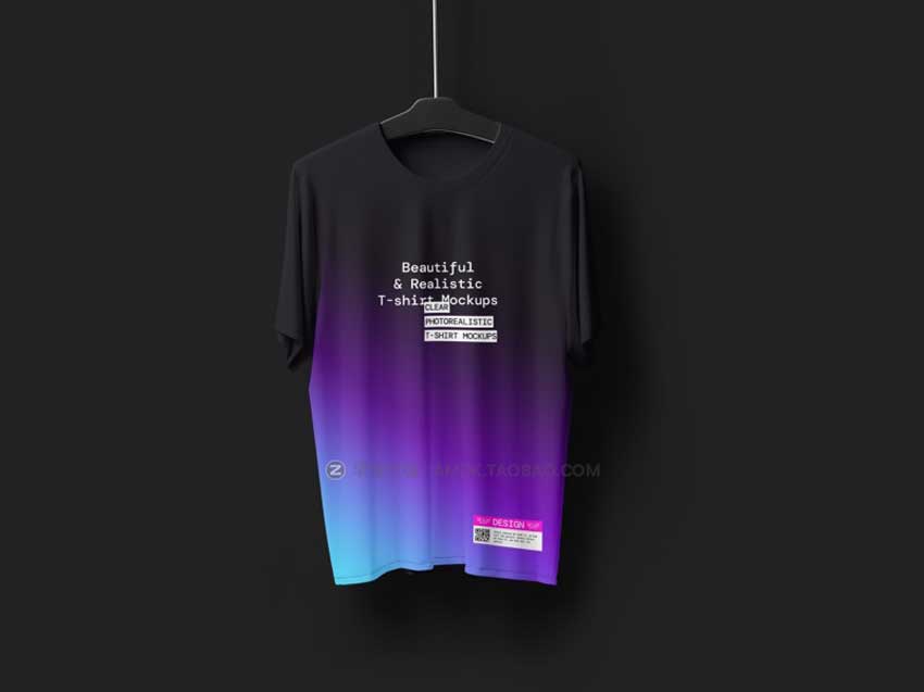 32款潮牌街头嘻哈服饰T恤半袖图案展示贴图样机PSD设计素材 T-Shirt Mockups_img_1