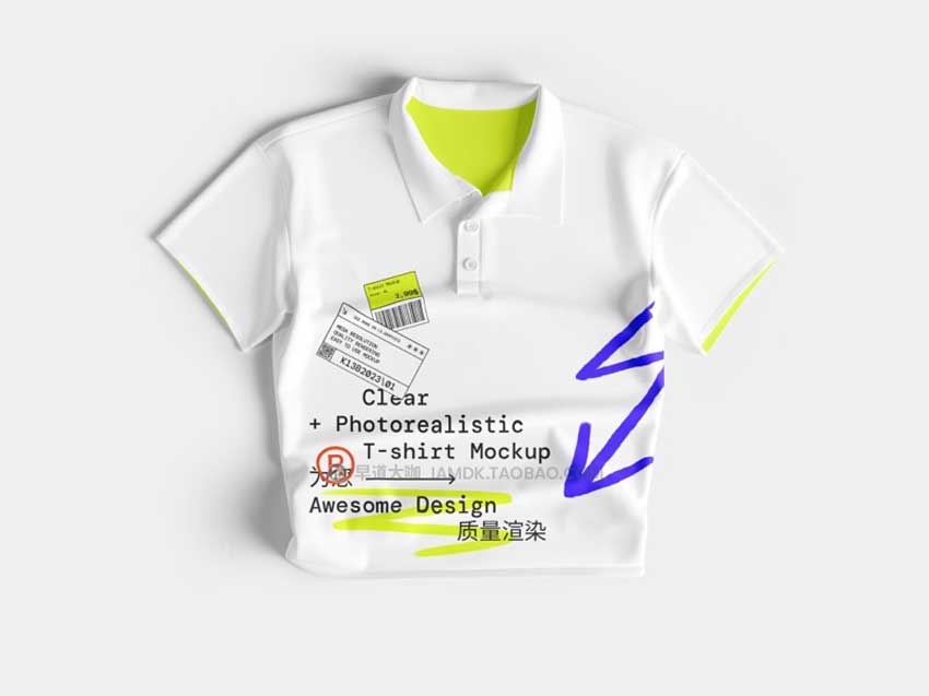 32款潮牌街头嘻哈服饰T恤半袖图案展示贴图样机PSD设计素材 T-Shirt Mockups_img_1