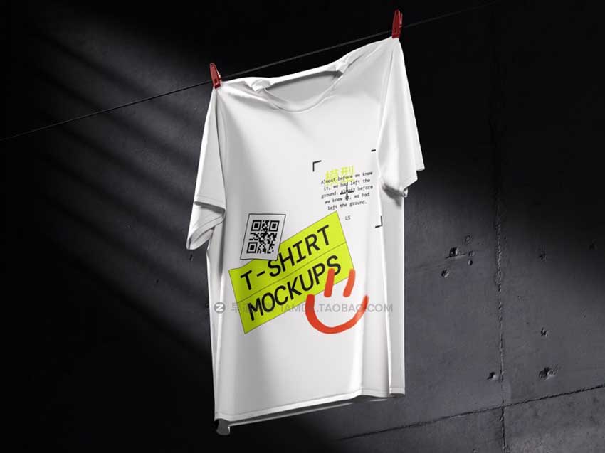 32款潮牌街头嘻哈服饰T恤半袖图案展示贴图样机PSD设计素材 T-Shirt Mockups_img_1