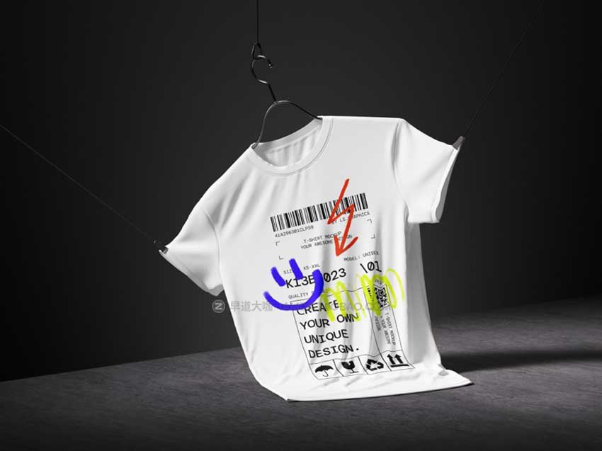 32款潮牌街头嘻哈服饰T恤半袖图案展示贴图样机PSD设计素材 T-Shirt Mockups_img_1