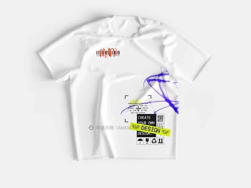 32款潮牌街头嘻哈服饰T恤半袖图案展示贴图样机PSD设计素材 T-Shirt Mockups_img_1