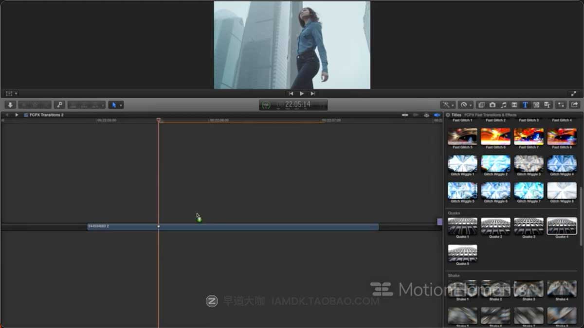 Fcpx插件 90组抖动摇晃旋转模糊损坏干扰故障翻转视频转场特效预设 MotionElements - FCPX Fast Transitions & Effects_img_1