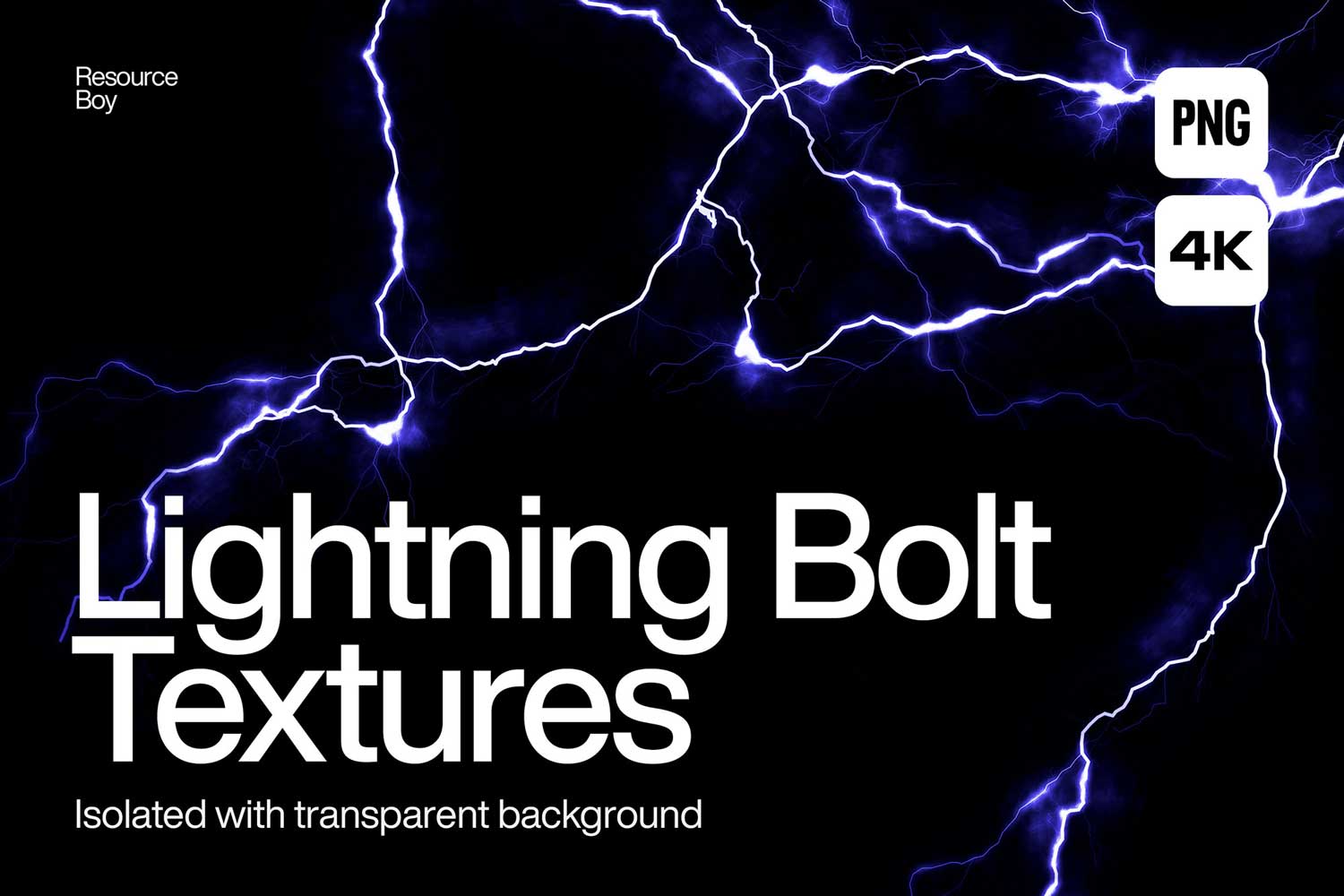 10款高清视觉冲击闪电雷电PNG免抠图背景图片设计素材 Lightning Bolt Brushes for Photoshop +Textures_img_1