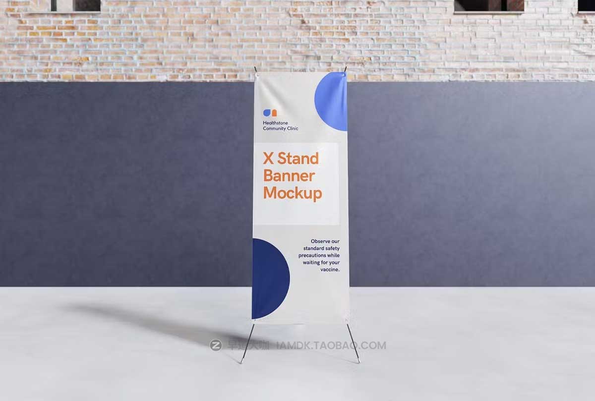 时尚商业广告海报X展架设计展示效果图PSD样机模板素材 X-Stand Banner Mockup_img_1