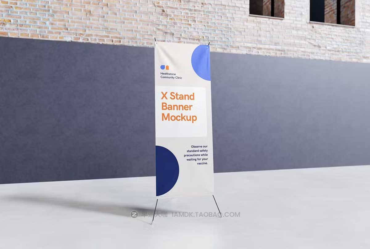 时尚商业广告海报X展架设计展示效果图PSD样机模板素材 X-Stand Banner Mockup_img_1