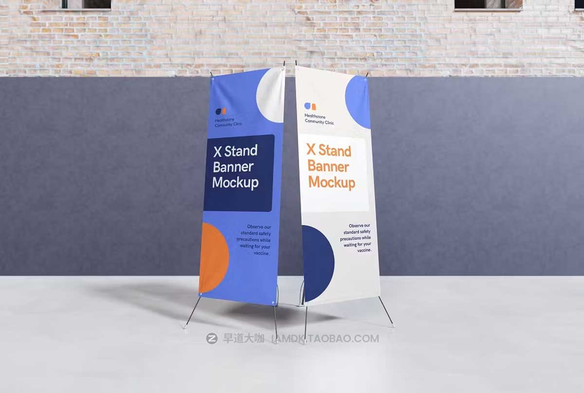 时尚商业广告海报X展架设计展示效果图PSD样机模板素材 X-Stand Banner Mockup_img_1