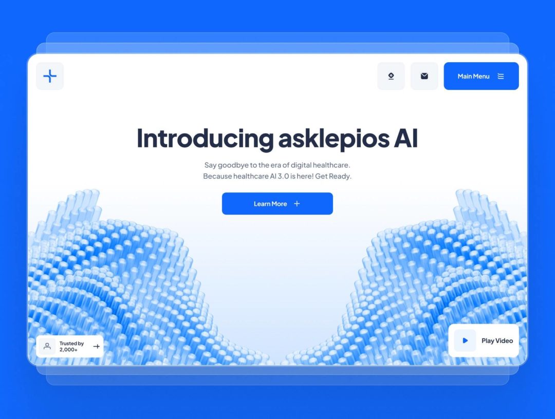 多功能人工智能医疗保健健康养护网站界面设计Figma模板 asklepios: AI Healthcare & Wellness Website_img_1