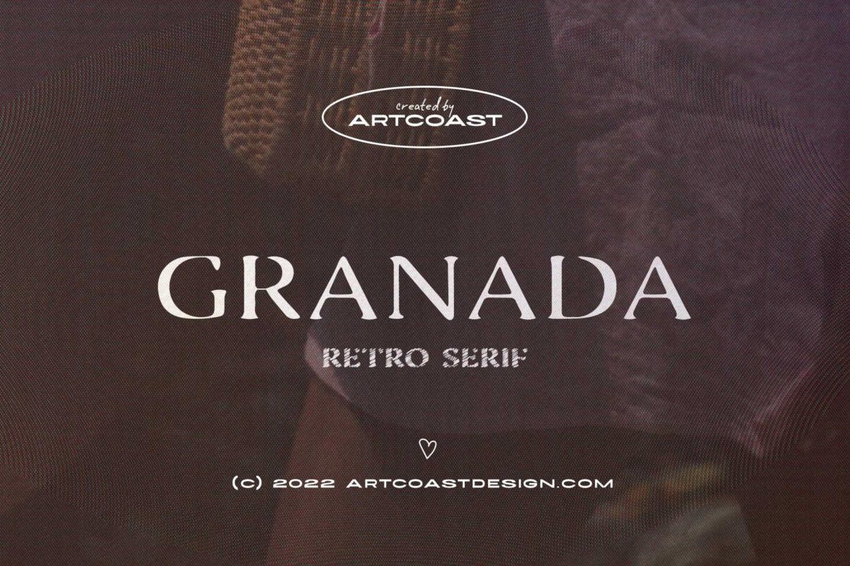 80年代复古乡村婚礼徽标标题设计衬线英文字体安装包素材 SA Granada Retro Serif Font_img_1