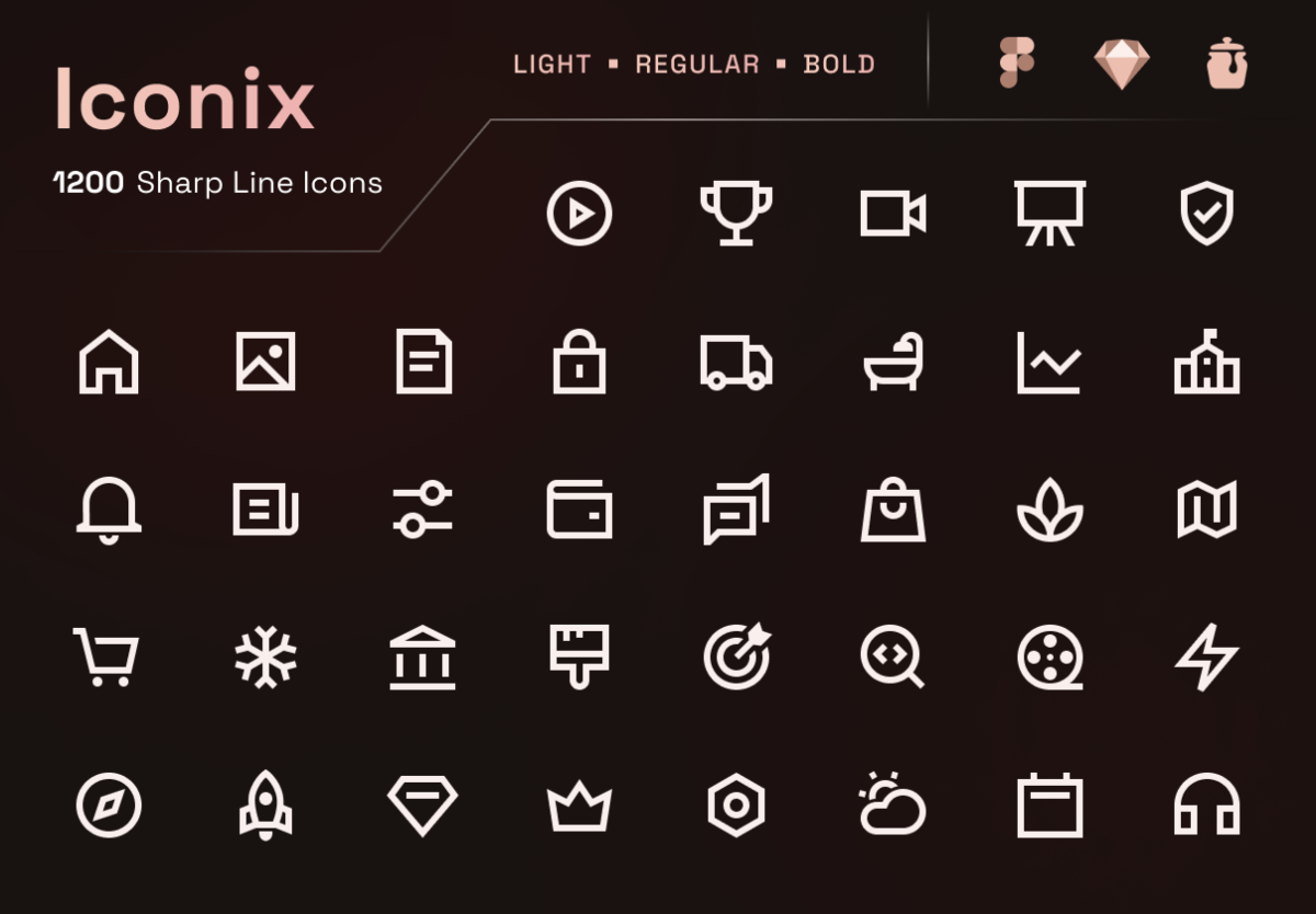 1200款高级网站APP界面设计矢量线条图标Icons设计素材合集 Iconix Sharp Line Icons_img_1