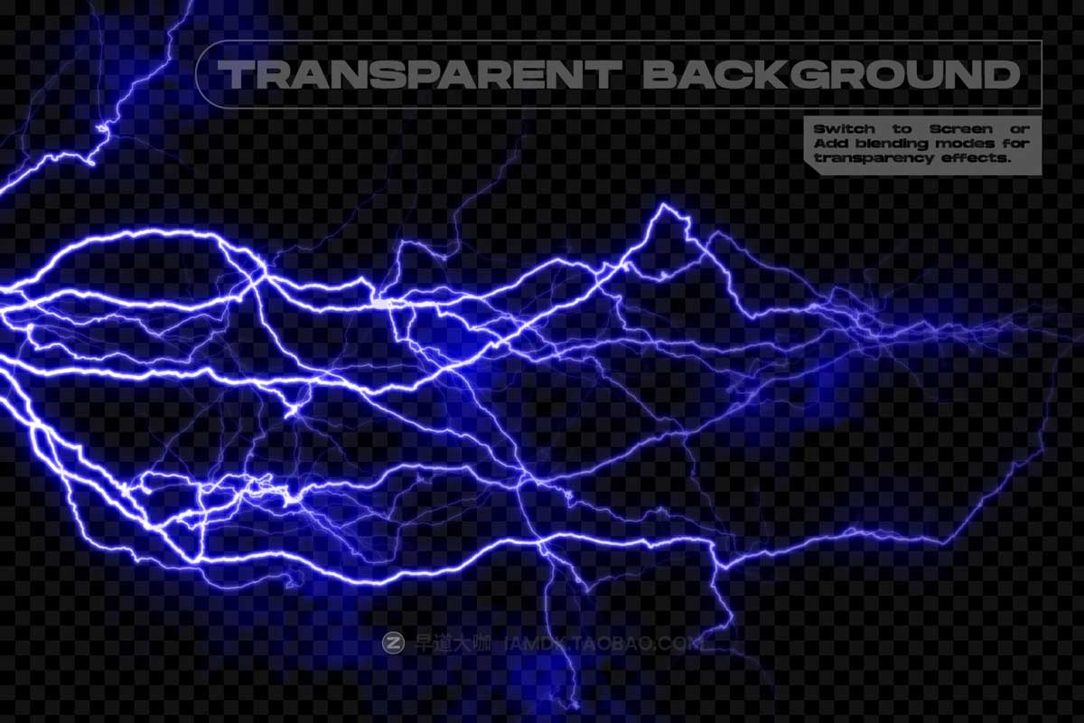 45+款潮流复古地下嘻哈小众酸性个性抽象光芒闪电图形设计素材 Lightning Bolts by MiksKS_img_1