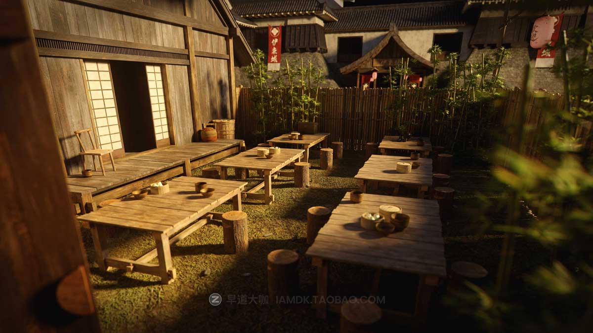 日本幕府时代古建筑模型日式建筑模型Blender/C4D/MAX/UE/FBX/OBJ格式 KitBash3D – Shogun_img_1