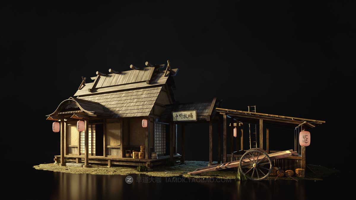 日本幕府时代古建筑模型日式建筑模型Blender/C4D/MAX/UE/FBX/OBJ格式 KitBash3D – Shogun_img_1