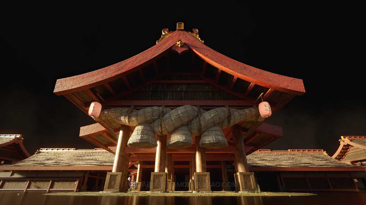 日本幕府时代古建筑模型日式建筑模型Blender/C4D/MAX/UE/FBX/OBJ格式 KitBash3D – Shogun_img_1