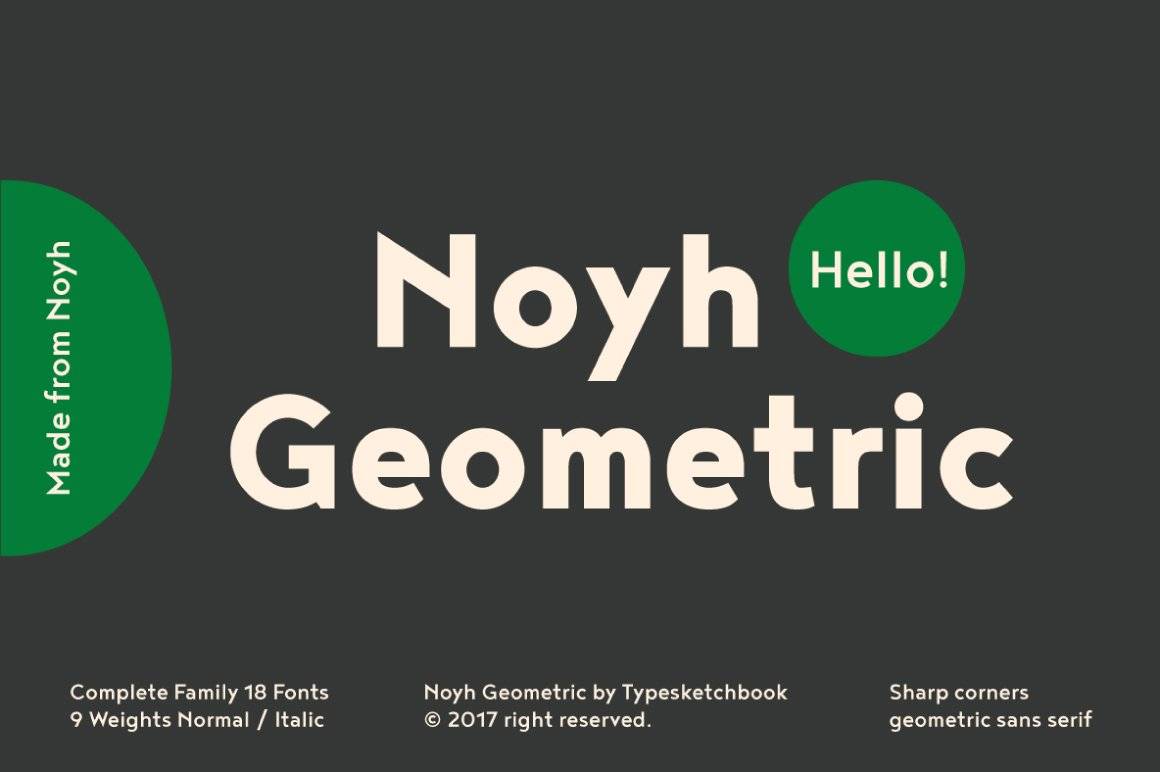 18款时尚极简几何风杂志排版标题Logo设计PSAI英文字体安装包 Noyh Geometric_img_1