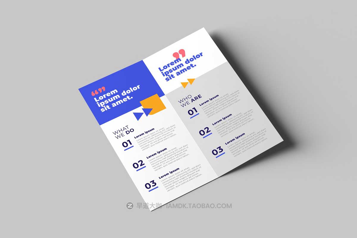 6款逼真两折页小册子画册设计展示贴图PSD样机模板素材 Bifold DL Brochure Mockups_img_1