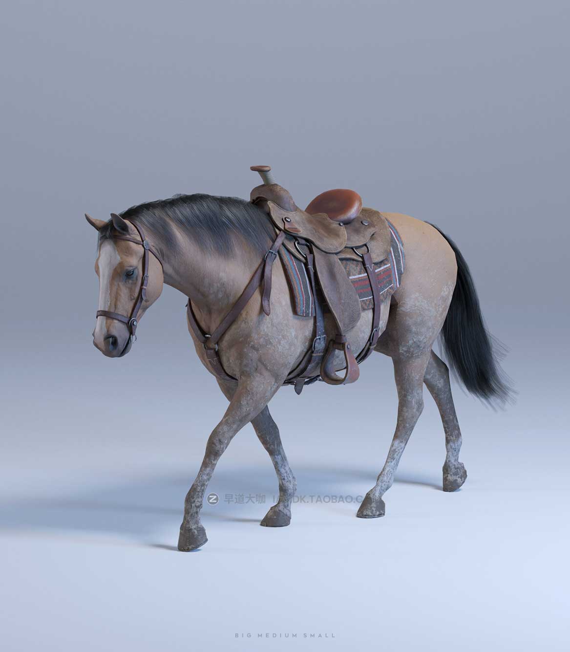 Blender&UE模型 狂野中世纪西部牛仔英雄角色3D模型 Big Medium Small – Wild West Collection: Hero Characters_img_1